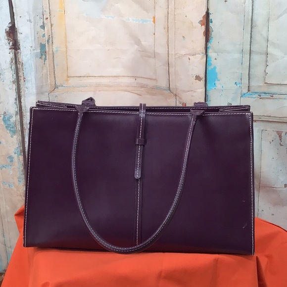 Wilson Leather Maxima ~ Purple Tote - Picture 1 of 14